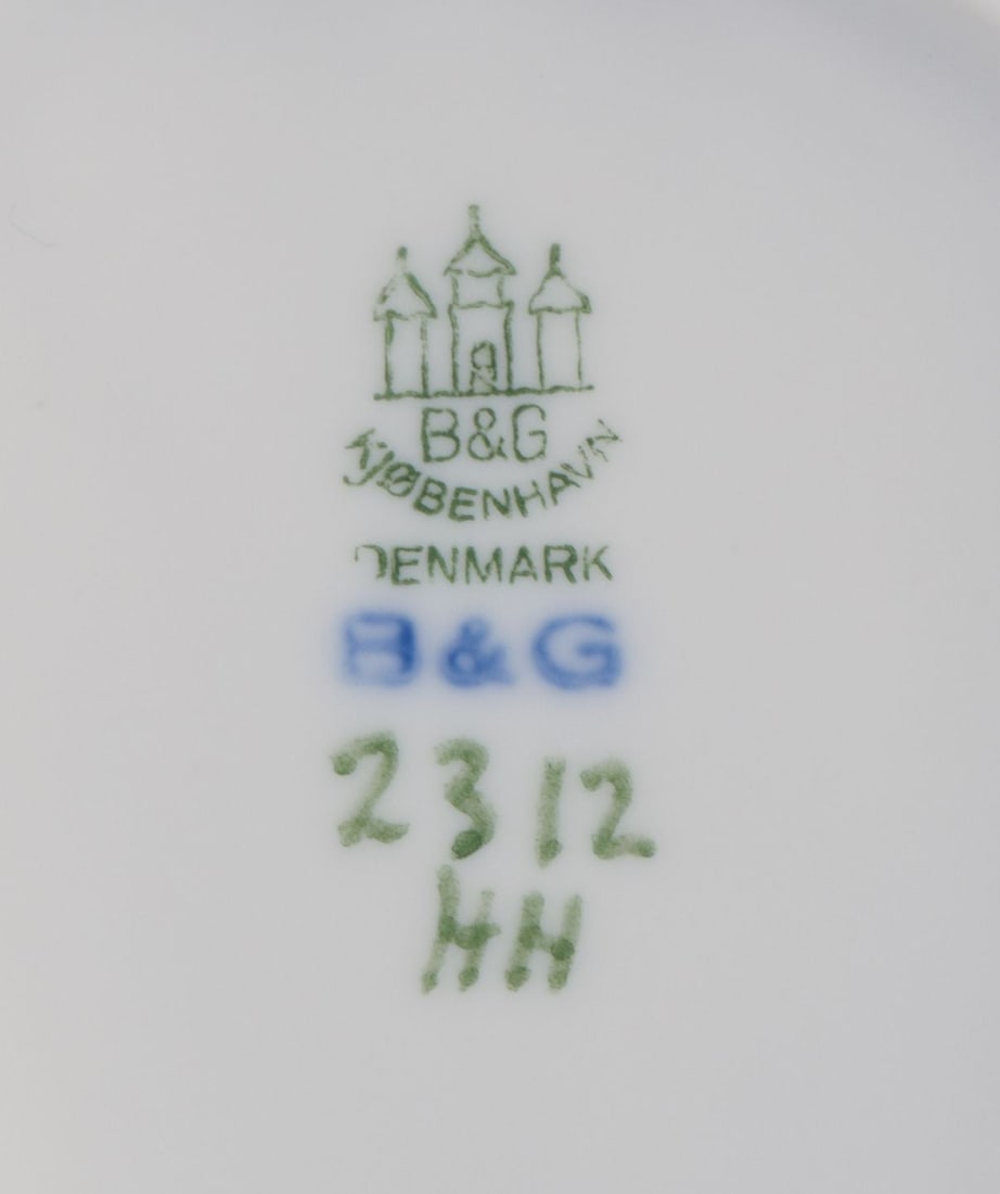 Bing & Grondahl, porcelain figurine. Boy helping girl with her jacket. Ca. 1930s - 7