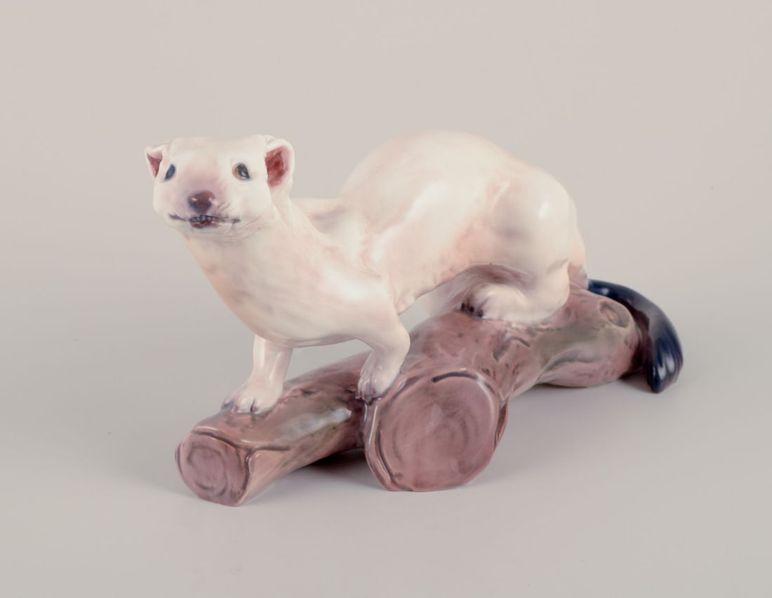 Dahl Jensen, porcelain figurine of ermine, 1930/40s - 3