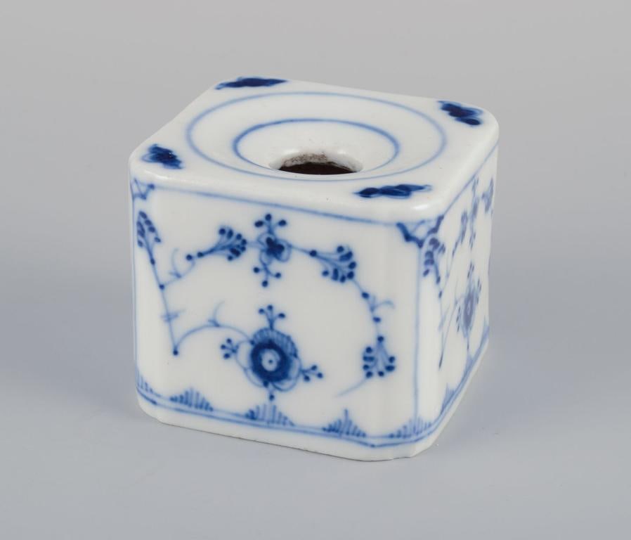 Royal Copenhagen Blue Fluted Plain, two antique inkwells in porcelain. 19th c. - 4