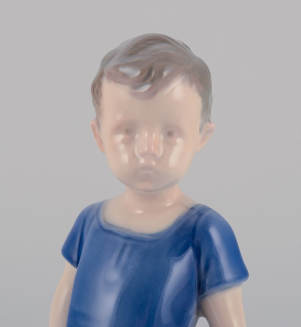 Bing & Grondahl, porcelain figurine of standing boy Ca. 1930s. - 2