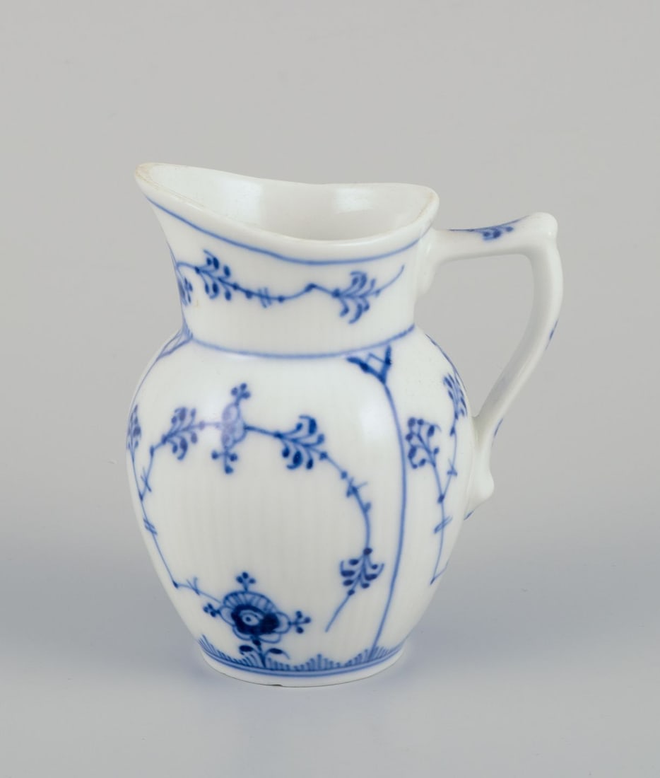 Royal Copenhagen Blue Fluted plain, creamer and sugar bowl in porcelain. - 2