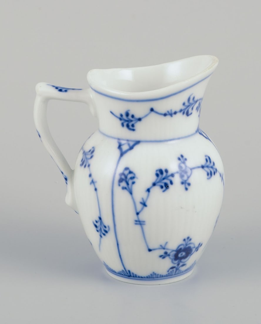 Royal Copenhagen Blue Fluted plain, creamer and sugar bowl in porcelain. - 3