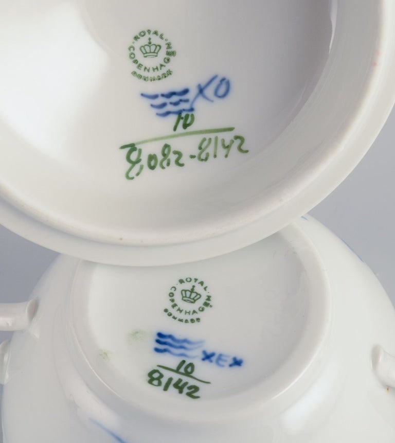 Royal Copenhagen Blue Flower Braided, creamer and sugar bowl in porcelain. - 9