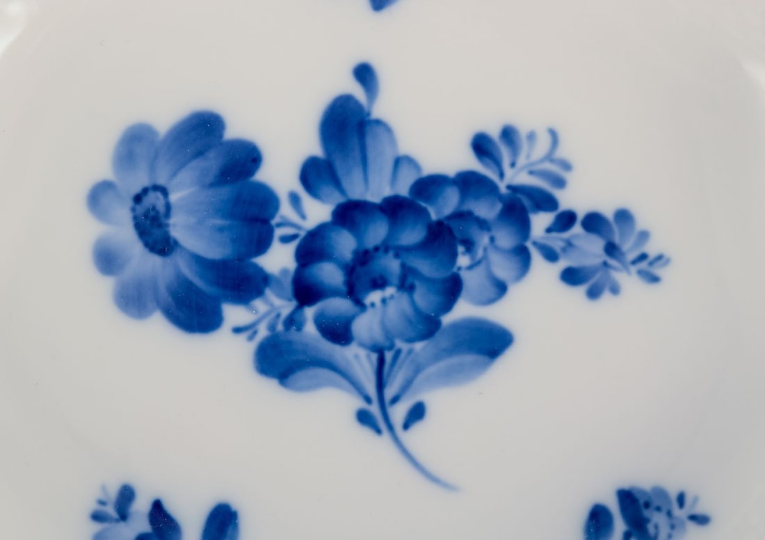 Royal Copenhagen Blue Flower Braided. Small oval dish, cake plate and a toothpick holder in - 8