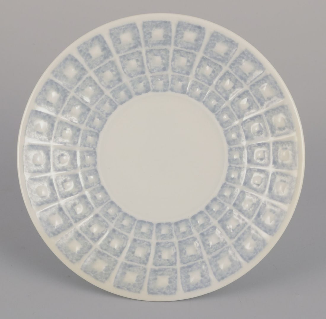 Castro, Spain. Espresso set for ten people. Gray-blue and white porcelain. Geometric pattern. - 7