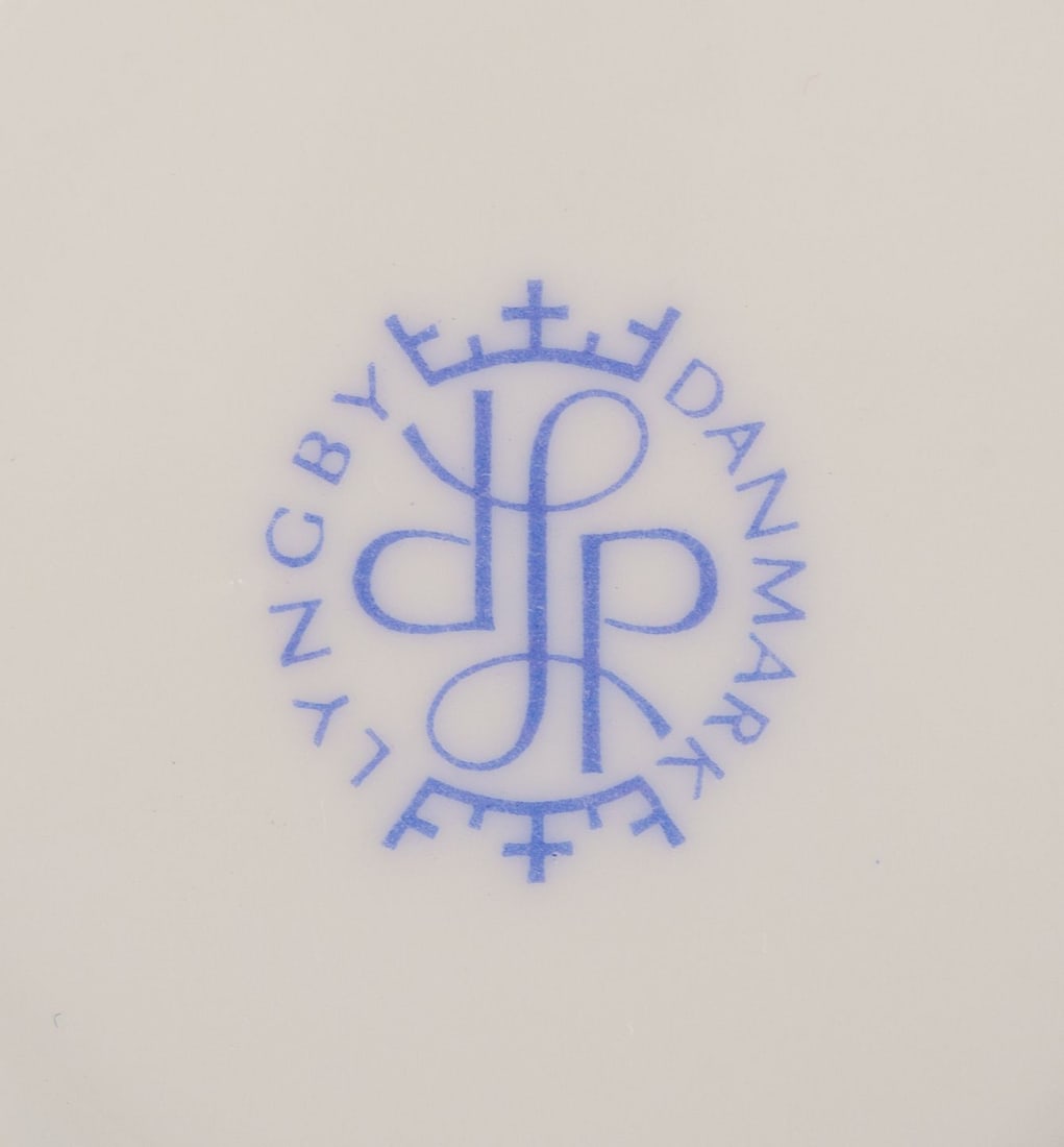 Danild/Lyngby, "Picnic". A pair of candlesticks, three egg cups, and two small plates. 1960s/1970s. - 5