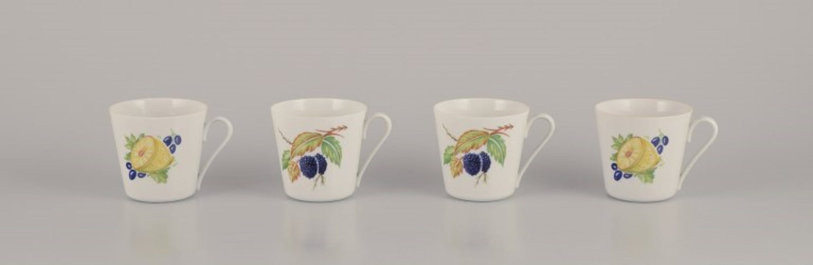 Danild/Lyngby, Denmark. "Picnic". Four porcelain coffee cups. 1960s/1970s.: Title: Danild/Lyngby, Denmark. "Picnic". Four porcelain coffee cups. 1960s/1970s. Description: Danild/Lyngby, "Picnic". Four porcelain coffee cups. 1960s/1970s. Marked. Perfect condition. Dimensions: