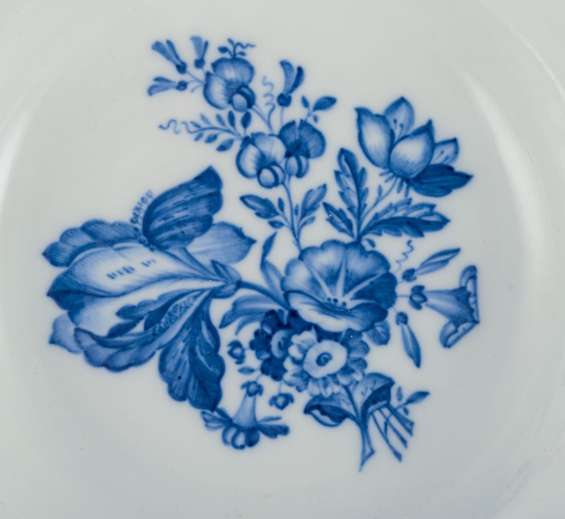 Meissen, Germany, three large deep plates in porcelain with flowers and insects. 19th C. - 3