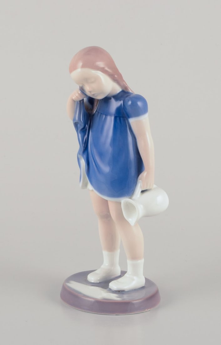 Bing and Grondahl, Denmark. Porcelain figure of a girl with spilled milk. - 2