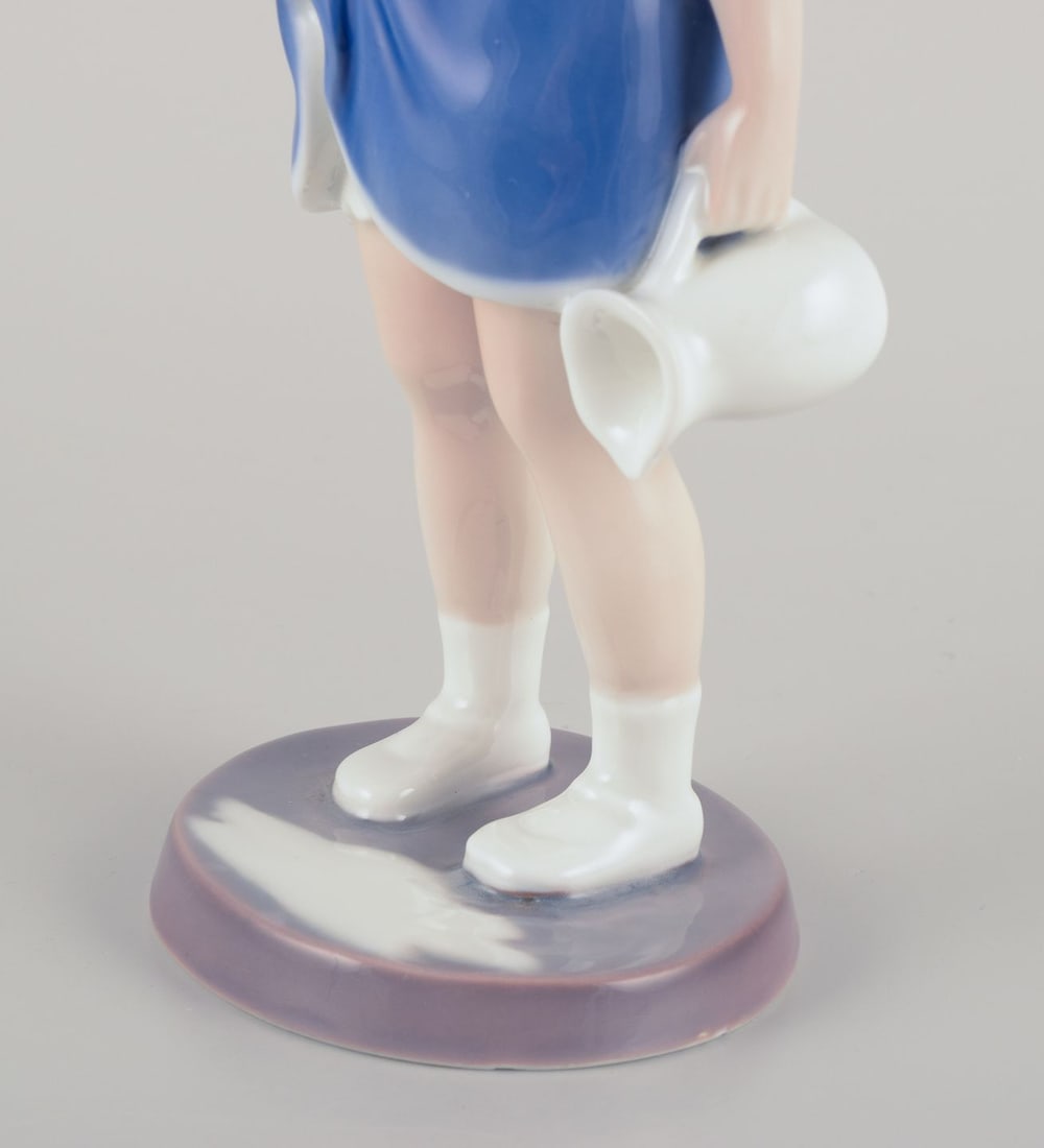 Bing and Grondahl, Denmark. Porcelain figure of a girl with spilled milk. - 4