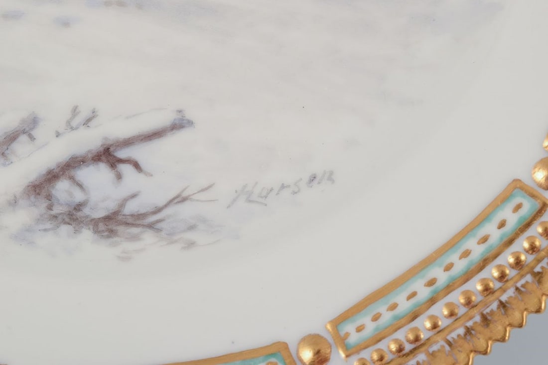 Royal Copenhagen Fauna Danica, porcelain dinner plate with a motif of arctic fox. - 5