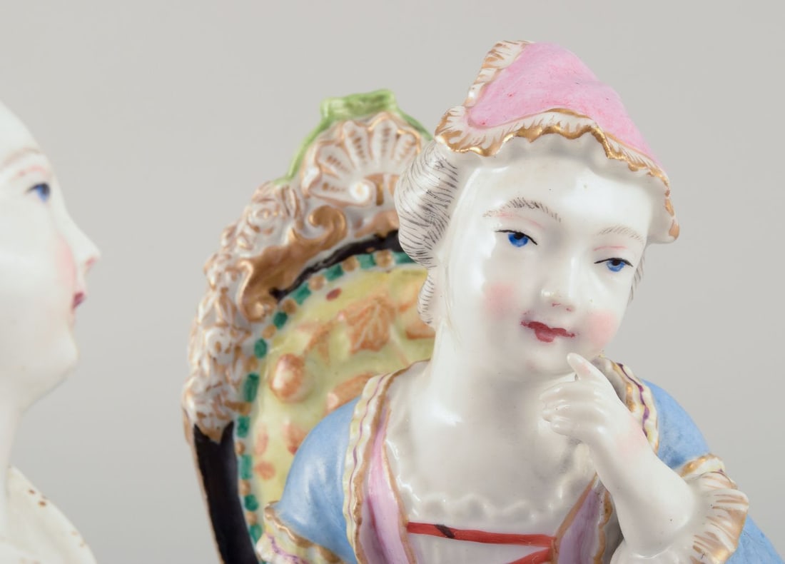 Meissen, Germany. Large porcelain group of three noble figures. 19th C. - 6