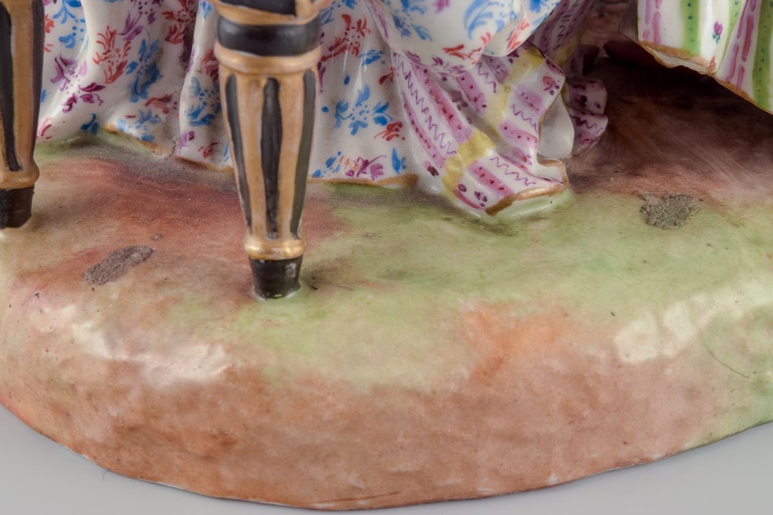 Meissen, Germany. Large porcelain group of three noble figures. 19th C. - 7