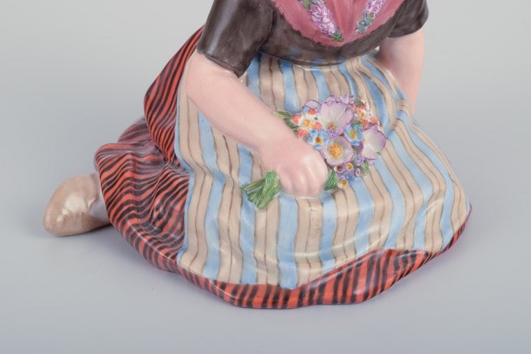 Royal Copenhagen, regional figurine of a girl from Faroe Islands. Overglaze. Dressed in regional - 7