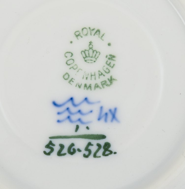 Royal Copenhagen Blue Fluted Half Lace. A set of six coffee cups with saucers. - 7