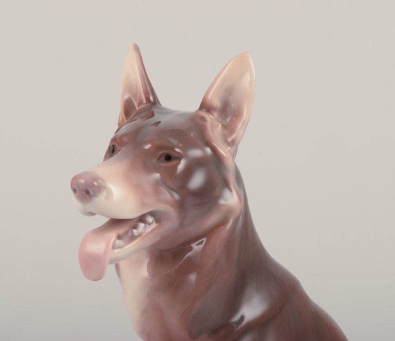 Bing & Grøndahl porcelain figurine of a standing German Shepherd. - 4