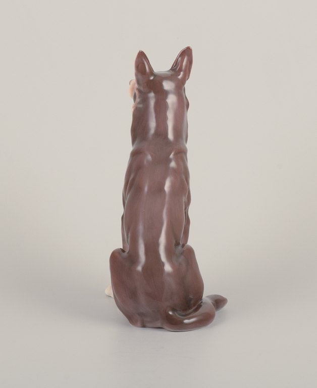 Bing & Grøndahl porcelain figurine of a standing German Shepherd. - 5