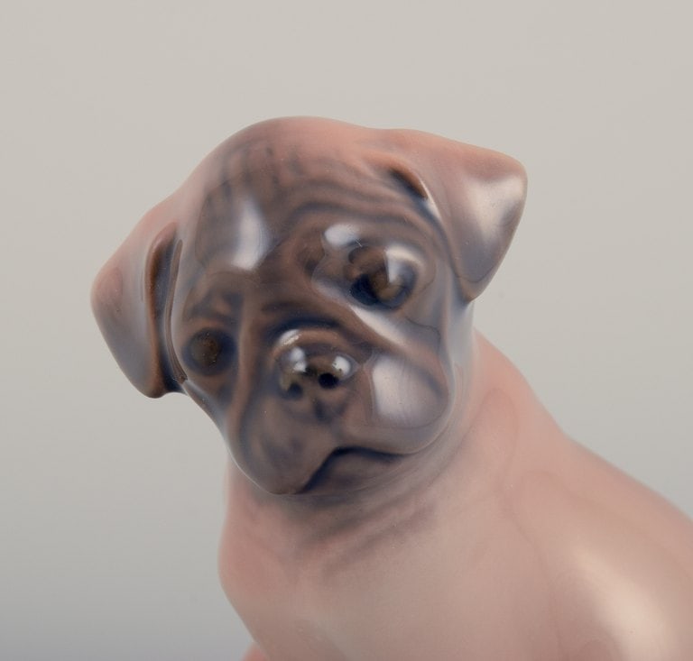Royal Copenhagen, porcelain figurine of a Boxer puppy. - 2