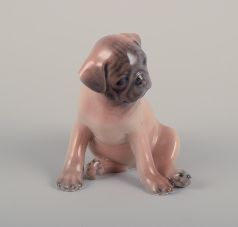 Royal Copenhagen, porcelain figurine of a Boxer puppy. - 3