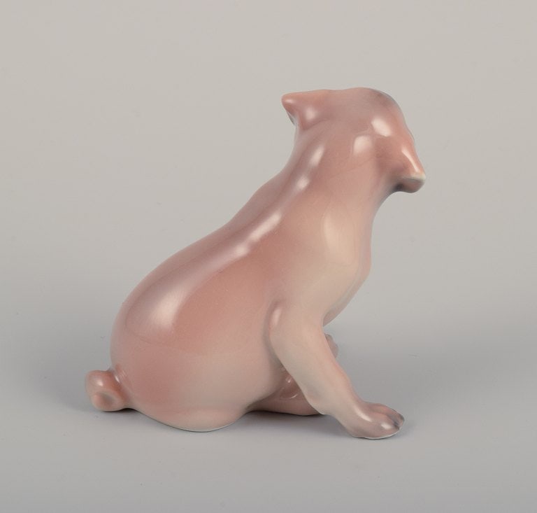 Royal Copenhagen, porcelain figurine of a Boxer puppy. - 4