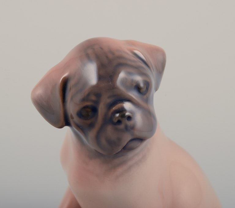 Royal Copenhagen, porcelain figurine of a Boxer puppy. - 5