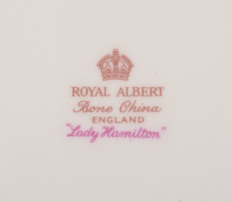 Royal Albert, England. "Lady Hamilton." Oval serving platter and a round dish with polychrome floral - 8