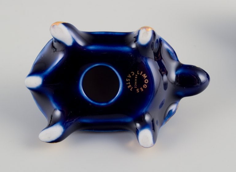 Limoges, France. Seven miniature porcelain animals, decorated with 22-karat gold leaf and a - 9