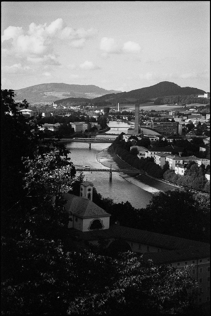 Salzach River, Salzburg, Austria - Silver Gelatin: Title: Salzach River, Salzburg, Austria - Silver Gelatin Description: Salzach River, Salzburg, Austria - Silver Gelatin Photograph - Limited Edition of 10 Paul Cooklin United Kingdom Photography, Blac