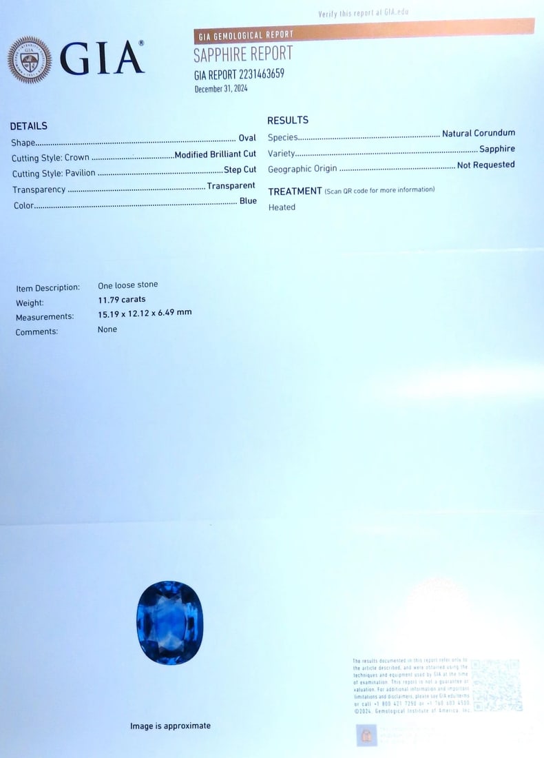 GIA Certified 11.79ct Natural Blue Sapphire Diamonds Ring 14kt Gold 85441** - 7