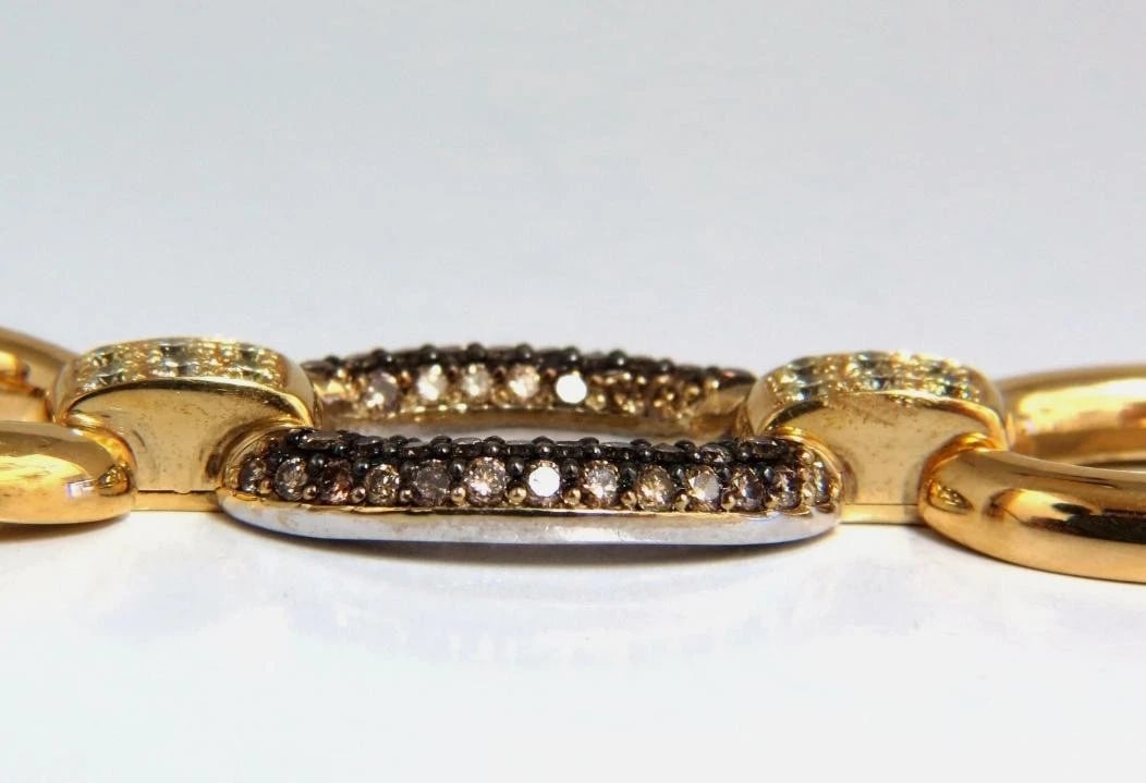 5.30ct natural fancy yellow & brown diamond link bracelet 14kt 12241** - 3