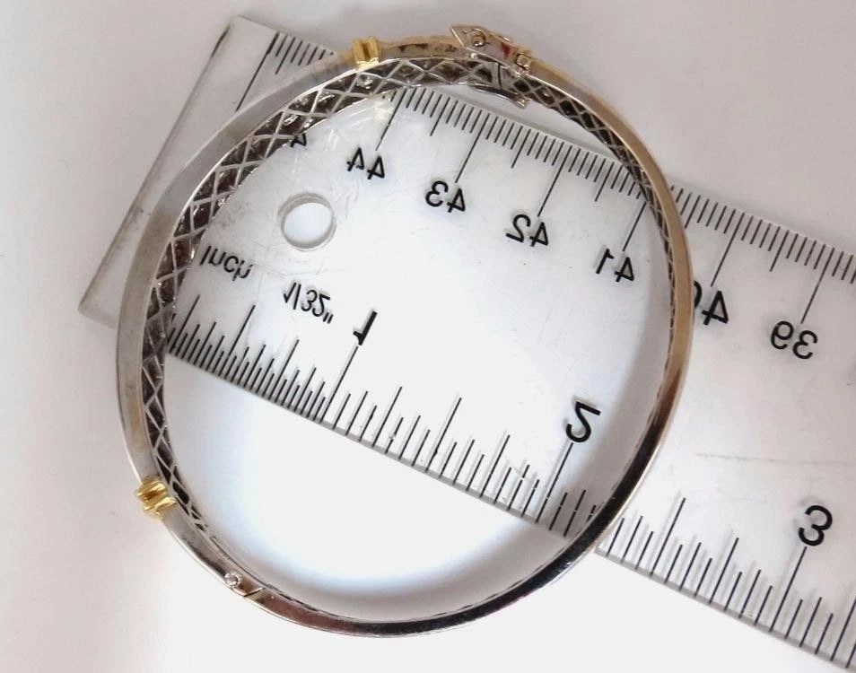 5.30ct natural princess cut ruby diamonds bangle bracelet 18kt gold 12242** - 7