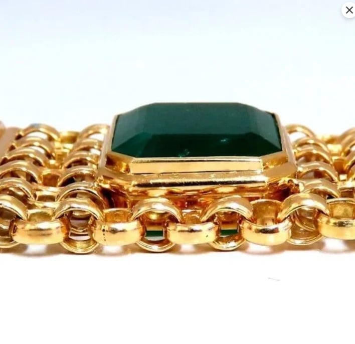 GIA Certified Vintage Emerald Bracelet 60ct 18kt Gold 12238** - 3