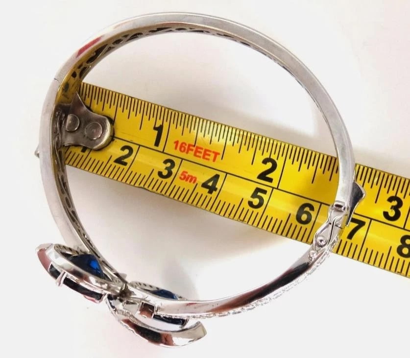 11.50ct Lab Sapphire natural diamonds bangle bracelet 14kt 12240** - 7