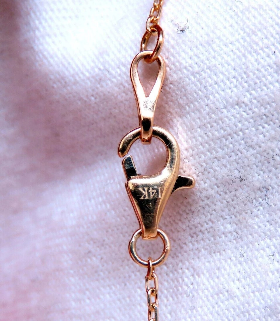 2.70ct. Natural Pear Emeralds Diamonds Yard Necklace 14kt ** - 4