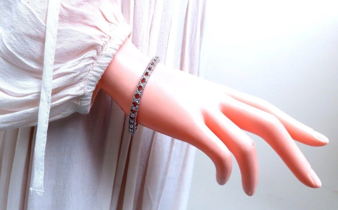 Tennis Bracelet 1.75ct Natural Round Diamonds 14kt Gold Three Row** - 3