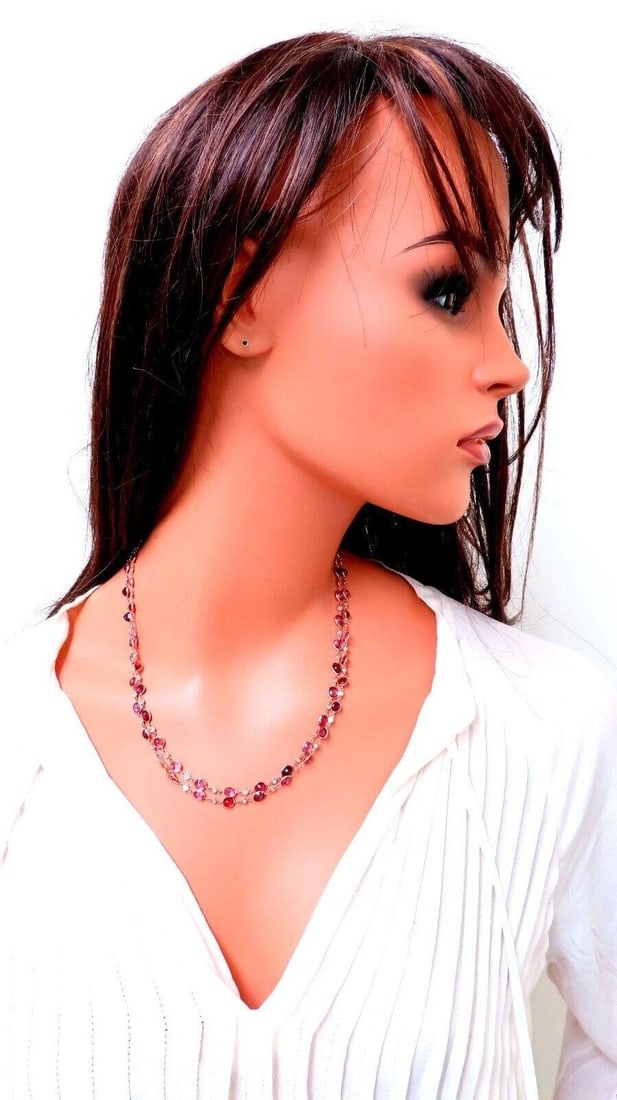 43ct Natural Spinel Yard Diamond Necklace 14kt Gold** - 5