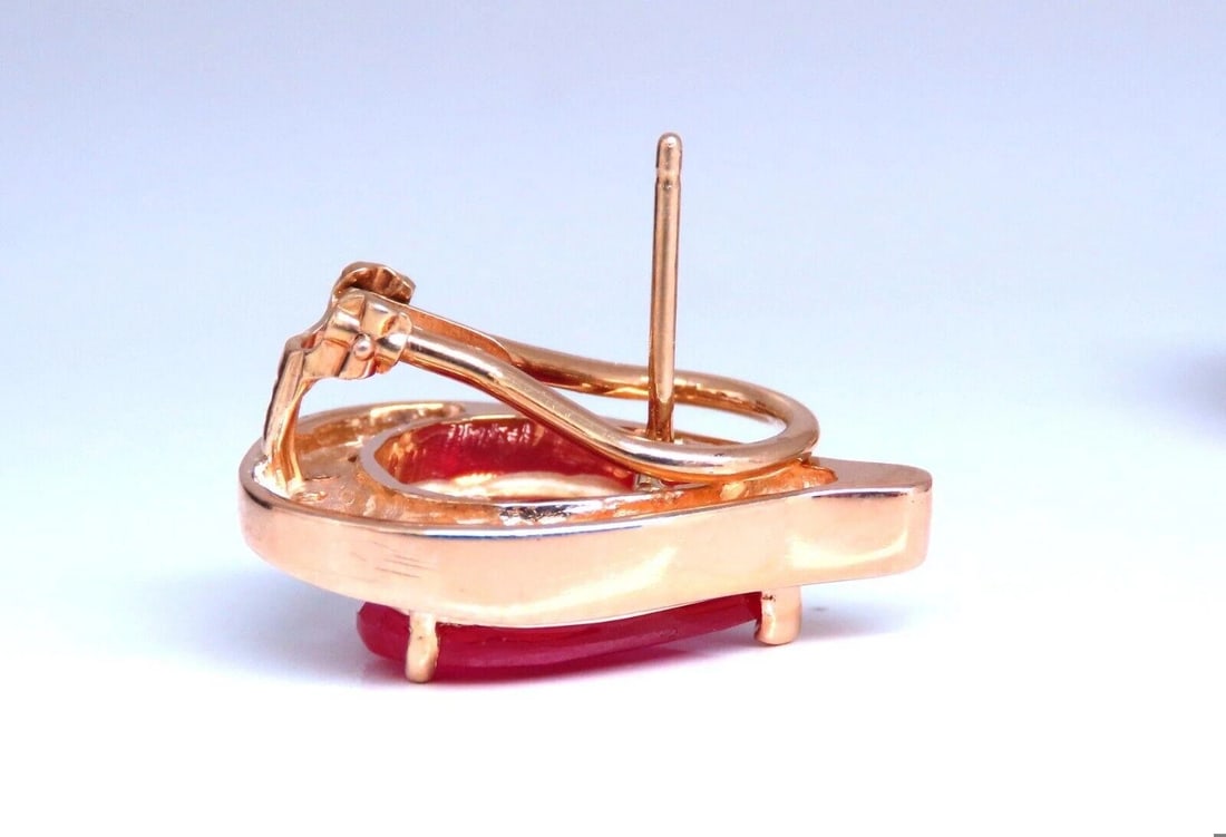 22.25ct Ruby Diamond Clip Earrings 14kt Gold** - 2