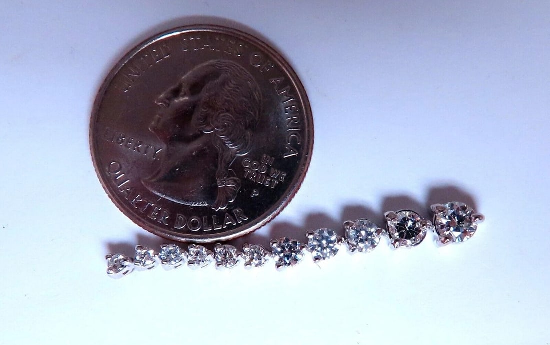 2.44ct Natural Round Diamonds Dangle Earrings 14kt Gold Long 1.5 Inch** - 4