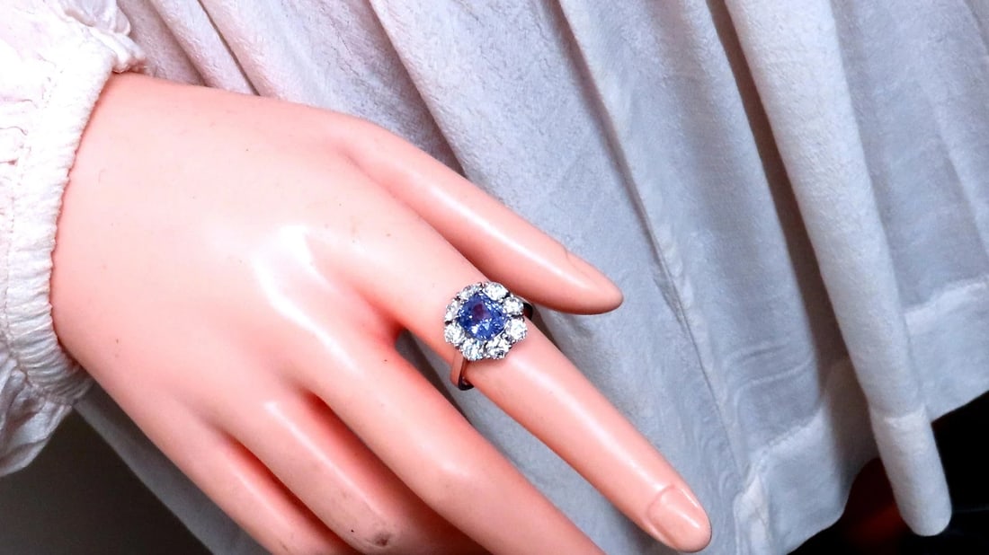 GIA Certified 3.30ct Natural Color Change Sapphire Diamond Ring 18kt 85442** - 6