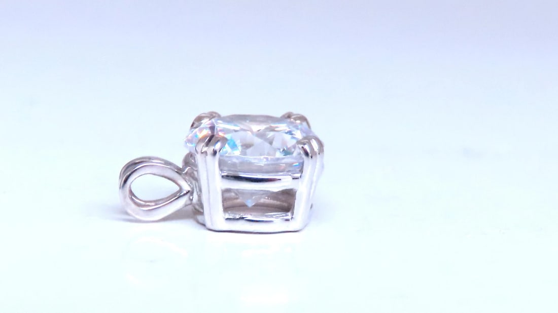 9mm CZ Solitaire Pendant 14kt 65115** - 3