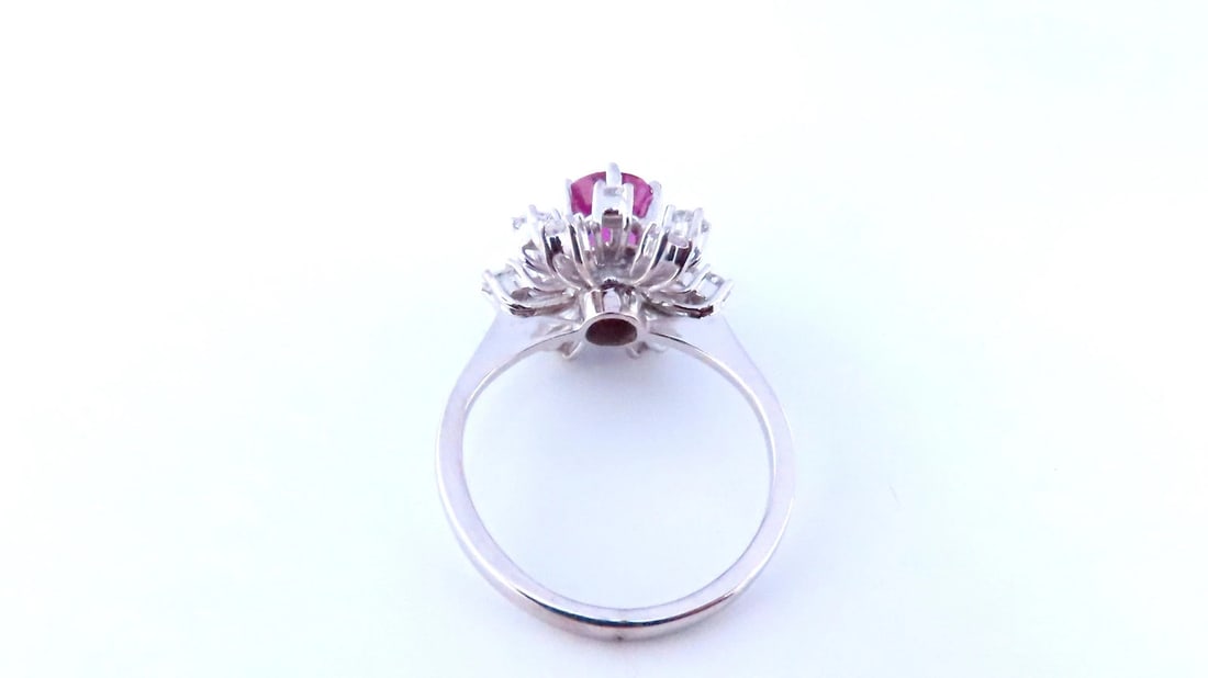 GIA Certified 1.34ct Natural Purple Pink Sapphire Ring 18Kt Gold 16520** - 3