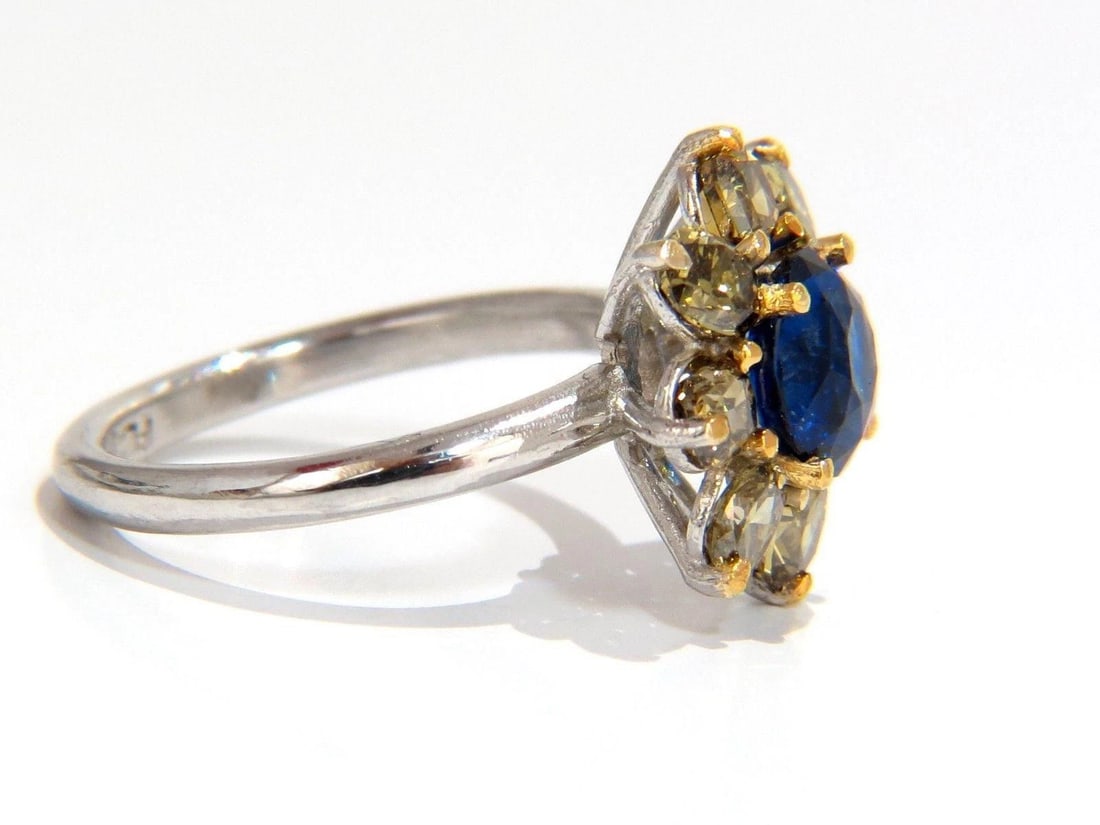 GIA Certified 1.58ct Natural Blue Sapphire Diamonds ring 14kt 10271** - 4