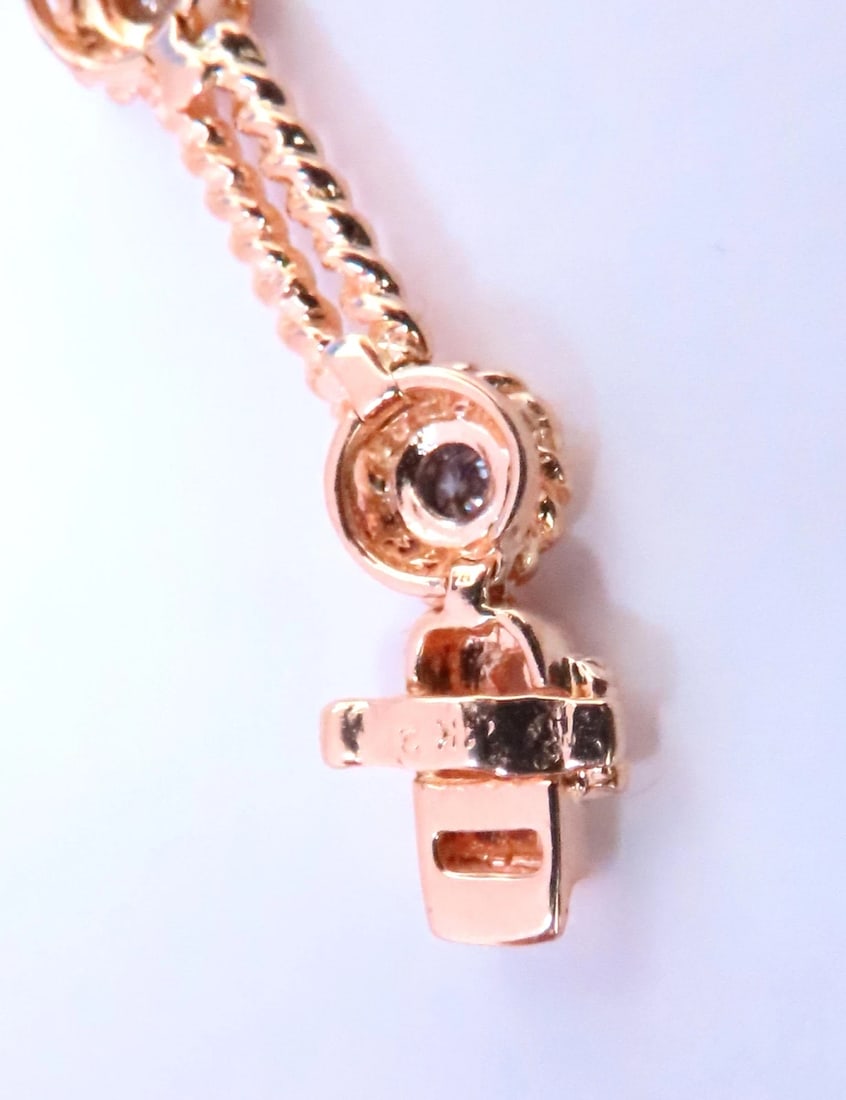 Barley Rope Twist Natural Round Diamonds Link Bracelet 14kt Gold 12636** - 5