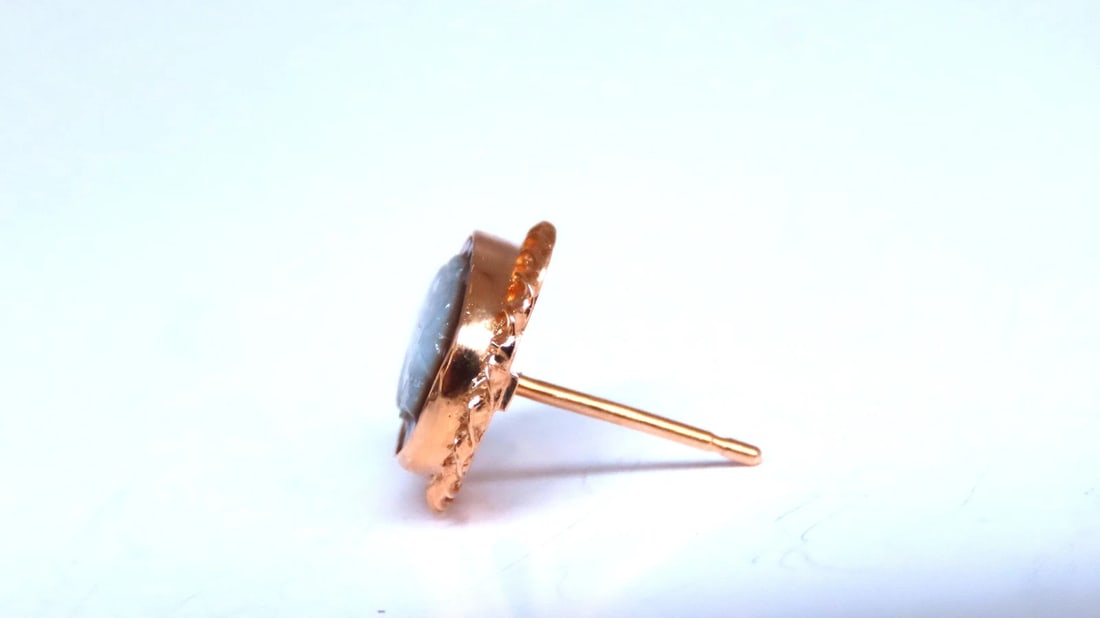 Madonna Cameo Victorian Style Stud Earrings 14kt Gold 12619** - 6