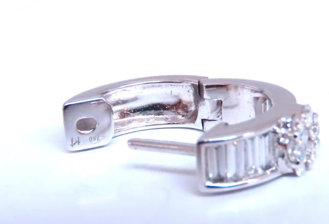 0.40ct Natural Diamonds Single Hoop Earrings his / hers 18kt Gold 12620** - 9