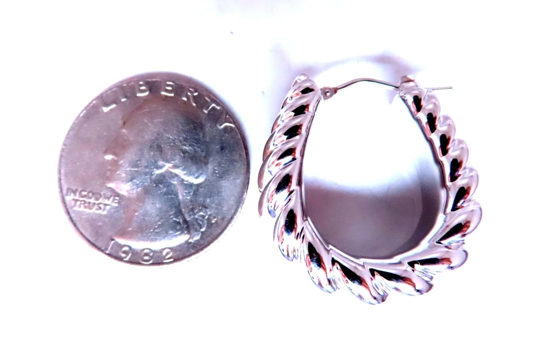 Mod Deco Shrimp Lever Semi Hoop Earrings 14kt gold 12588** - 4