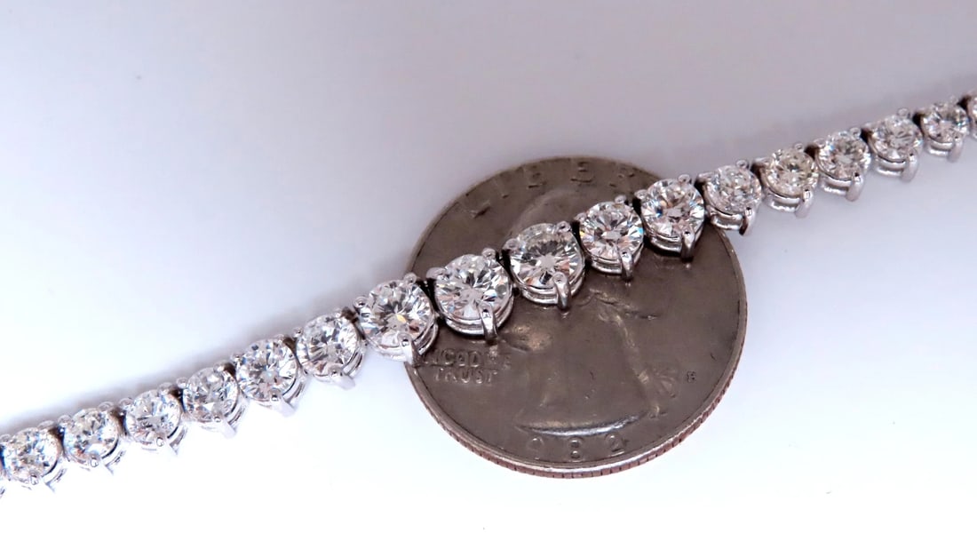 13.20ct Natural Diamonds Riviera Tennis Necklace 14kt Gold 12523** - 6