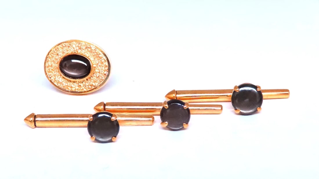 Black Star Cufflinks And Studs Set 14kt 12482** - 2