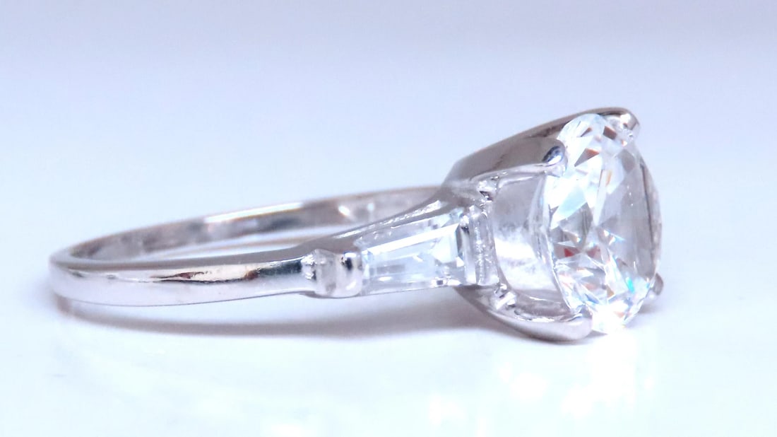 3.50ct White Zircon Engagement Ring 14kt Gold 12435** - 2