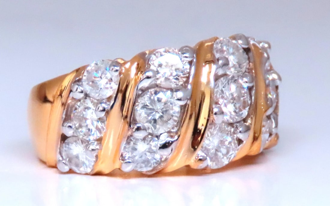 1.60ct Natural Round Diamonds Slant 14kt Gold 12422** - 3